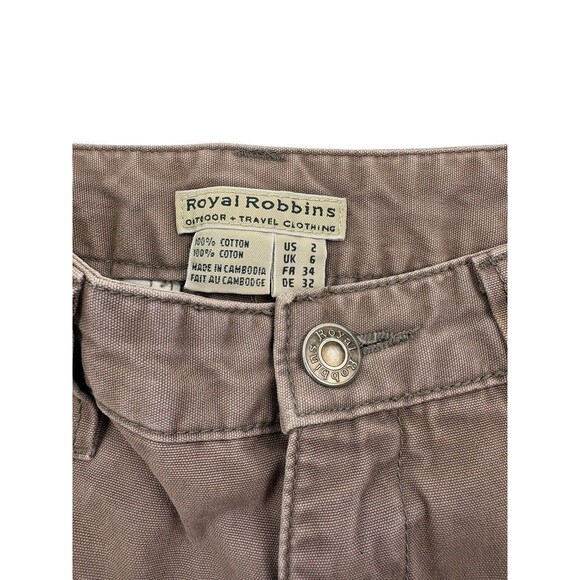 VTG Y2K Royal Robbins Pants 100% Cotton Gorpcore Outdoor Hiking Mushroom Brown 2 - Picture 4 of 16